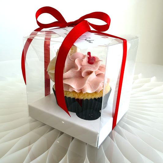 Valentine's Day Cupcake Bonbonniere - single boxed cupcake