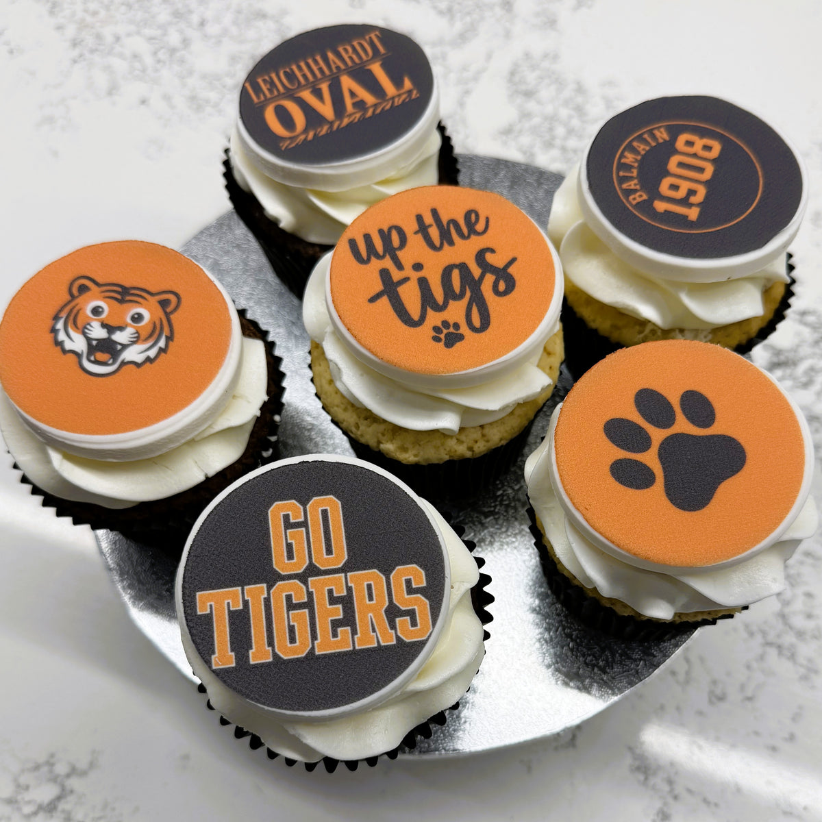 Match Day Cupcakes - Wests Tigers, Box of 6 or 12